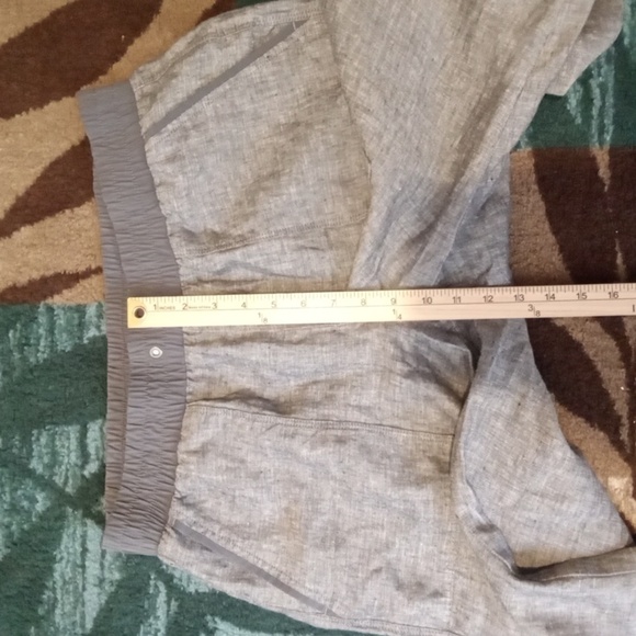 Athleta Bali Linen Heatgered Gray Wide Leg Vacation Travel Womens 14 TALL - Picture 7 of 11